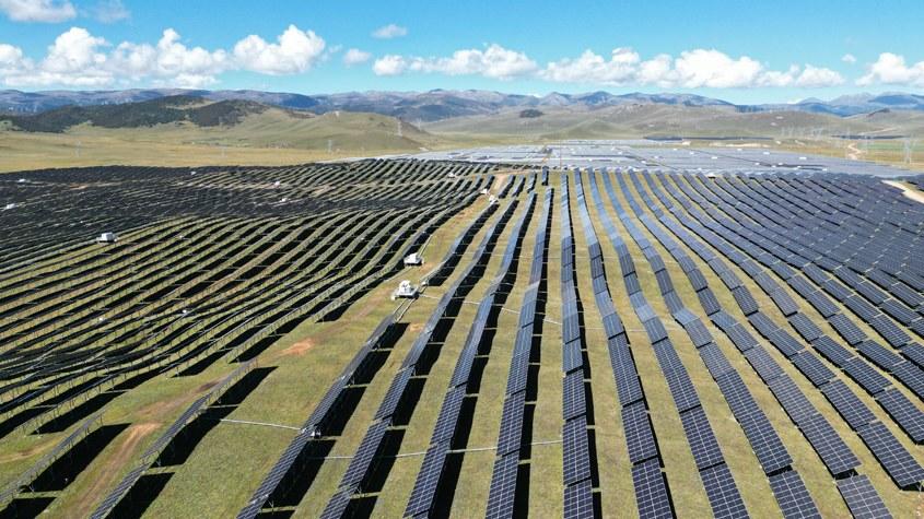 超4000米海拔光伏基地成牦牛“天幕餐廳”